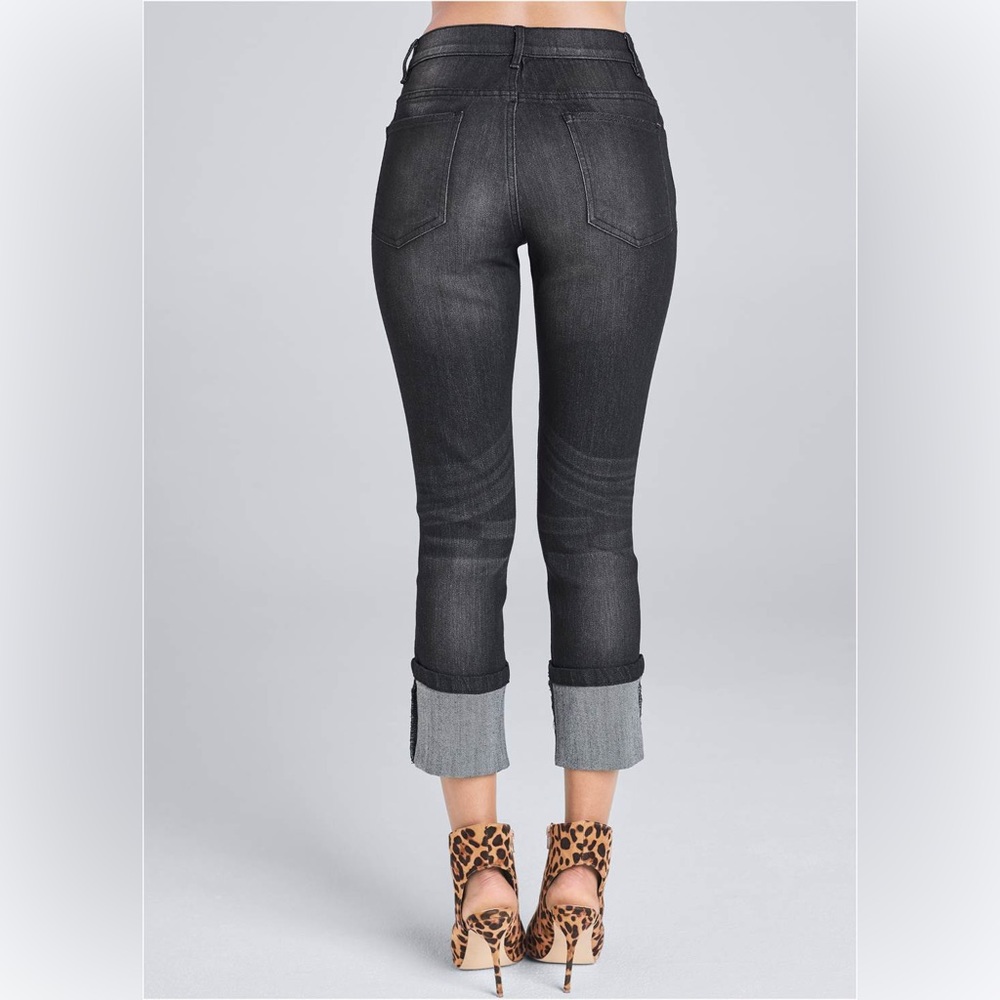 Venus Cropped Cuff Jeans Black wash 2 8 10 brand new sexy denim capri pants - Picture 4 of 6